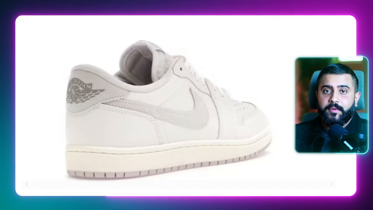 A 3D render of a Nike sneaker rotates against a white background to illustrate e-commerce applications.