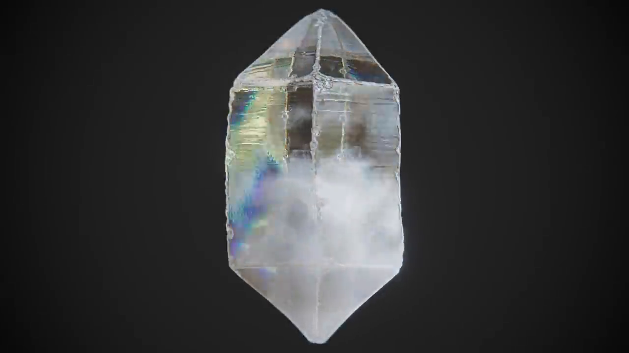 Product close-up of quartz crystal