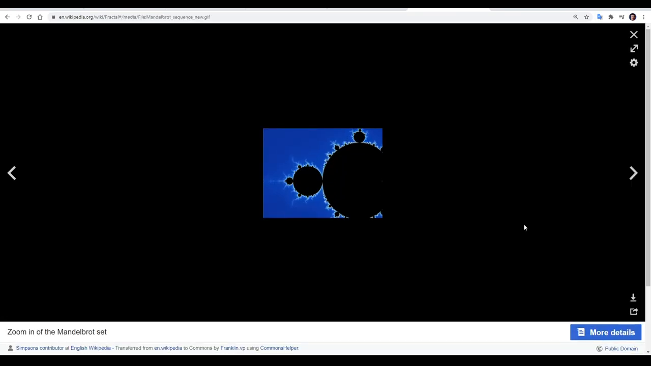 An animation zooming into the Mandelbrot set to visually explain the mathematical concept of fractals.