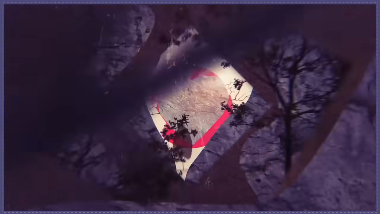 An animation of a cracked, stone-like heart that physically breaks apart to represent emotional pain.