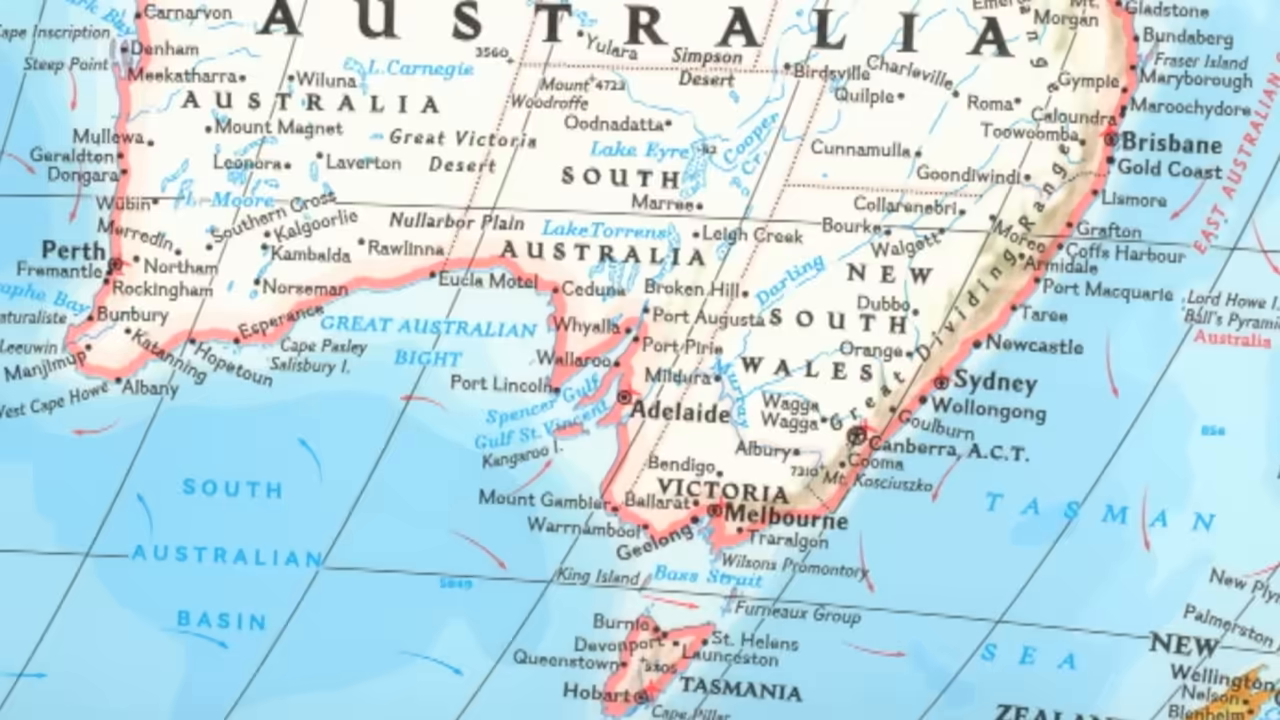 [01:43] A map of Australia zooming in to highlight his birthplace of Traralgon.
