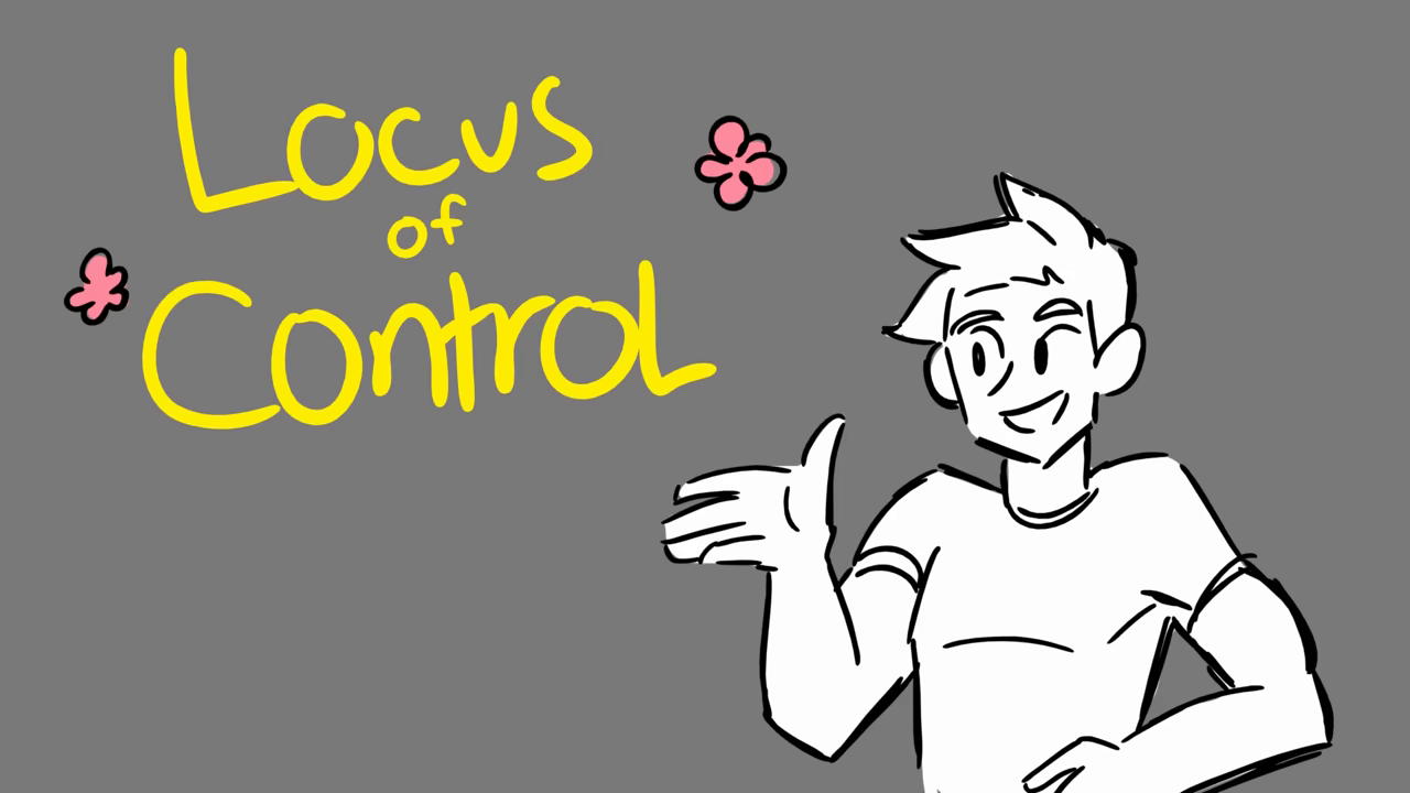 On-screen  providing the definition of "Locus of Control" alongside the narrator character.
