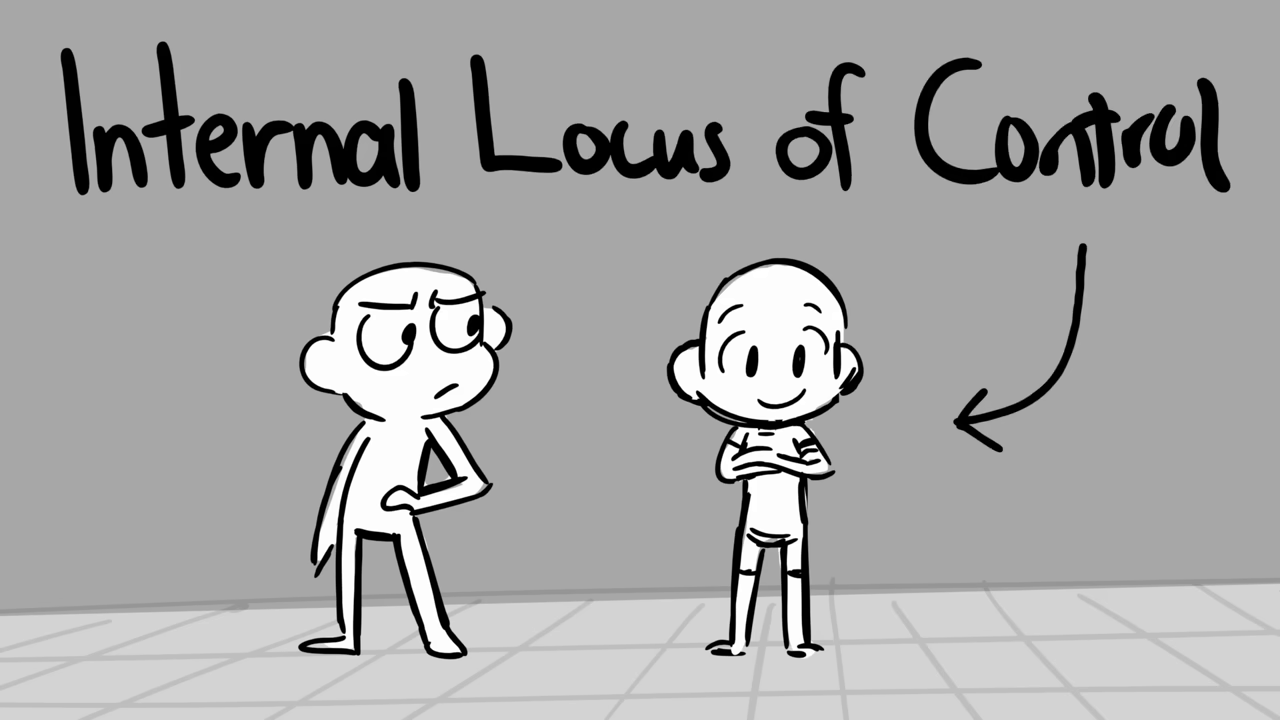 A character labeled "Internal Locus of Control" standing confidently with arms crossed.